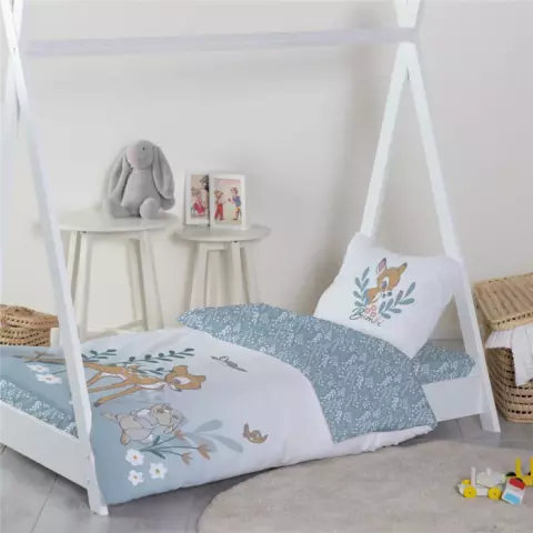 Disney Bambi Bedding Set Toddler Reversible Cot Set with Pillowcase for Baby 