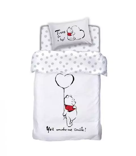 Disney Winnie The Pooh Toddler Reversible Duvet Set Cot Bed Cover 100x135 Cotton 